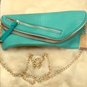 Leather clutch/ shoulder bag